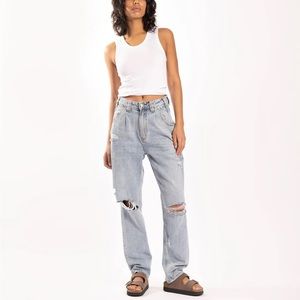 ZGY DENIM Hi Mum Straight Leg Jeans